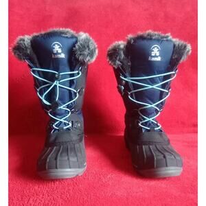 Waterproof -40° Frosty Lake Winter Lined Snow Boots Kids Girls 5 Blue Kamik